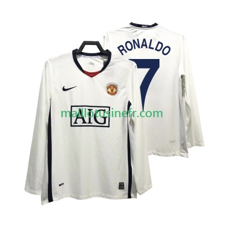 Maillot de Foot Manchester United Ronaldo 7 Premier League 2008 2009 Extérieur Retro Manches Longues Maillot de Foot Manchester United Ronaldo 7 Premier League 2008 2009 Extérieur Retro Manches Longues